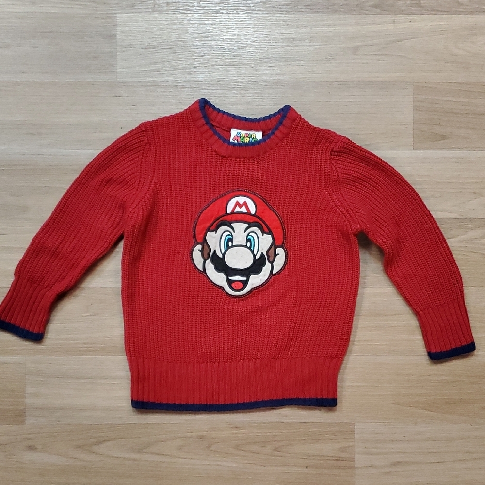 Red Mario Knit Sweater